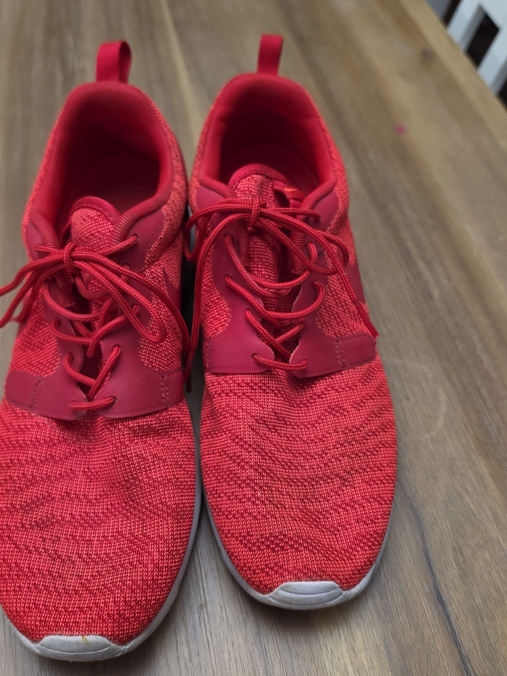Nike Men's Bright Red Knit Athletic Sneakers